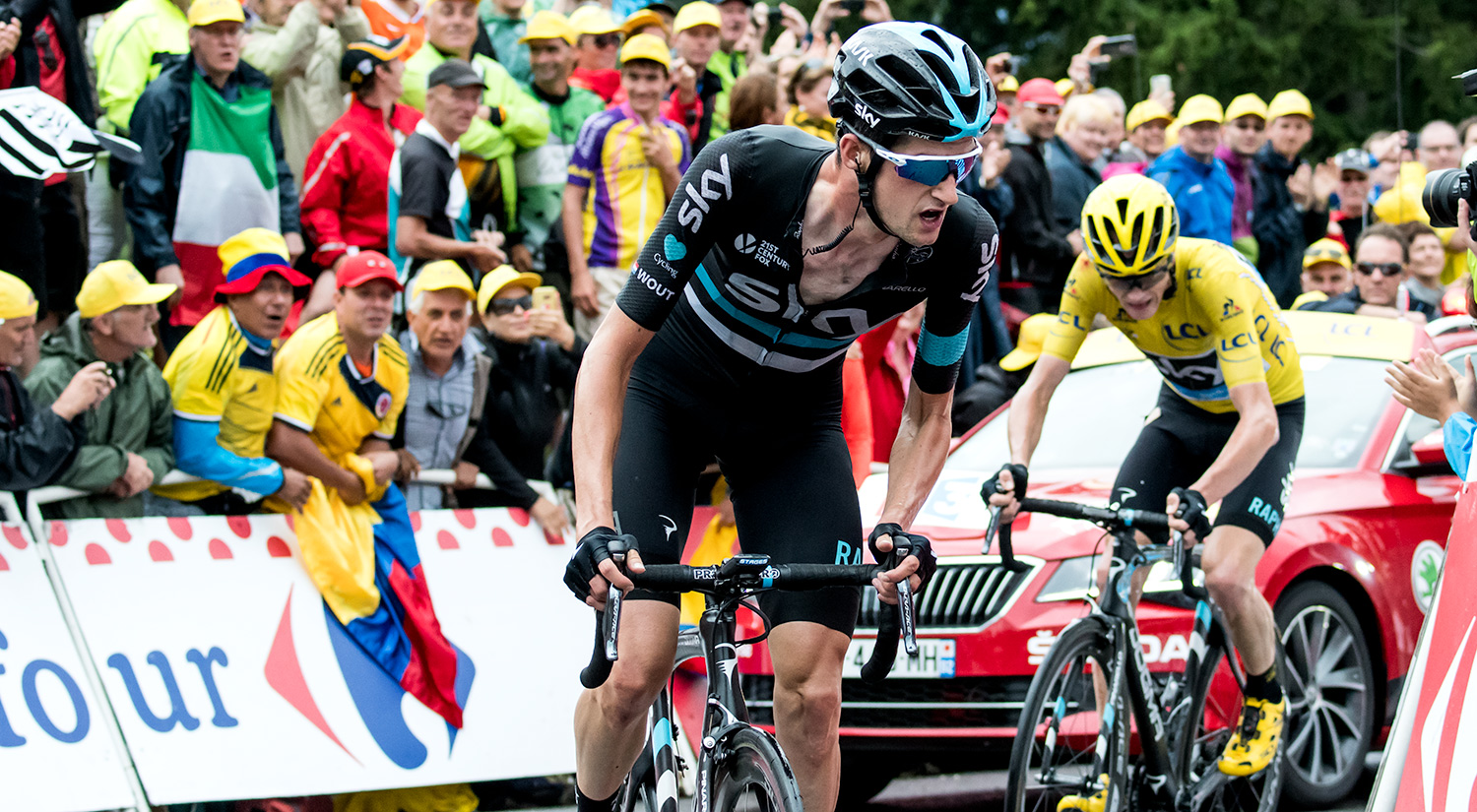 Wout Poels & Chris Froome, Team Sky. Stage 19