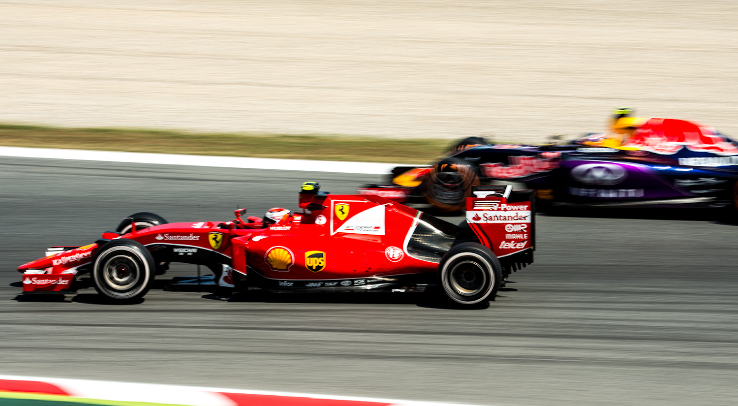 Kimi Räikkönen - Ferrari & Daniil Kvyat - Red Bull,  Circuit de Catalunya, Barcelona, Spain, 2015