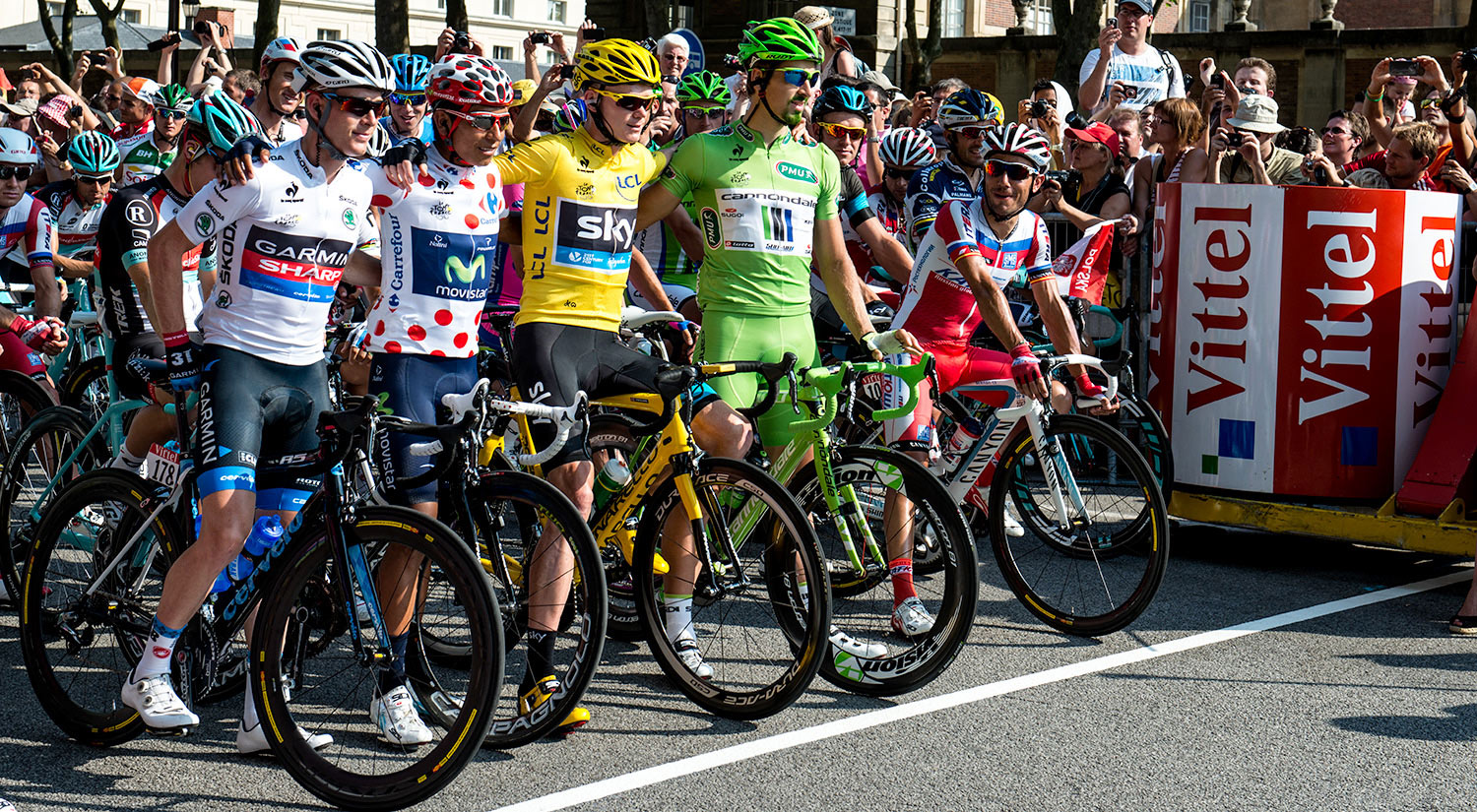 Andrew Talansky,  Nairo Quintana,  Chris Froome & Peter Sagan, Stage 21 2013, Versailles